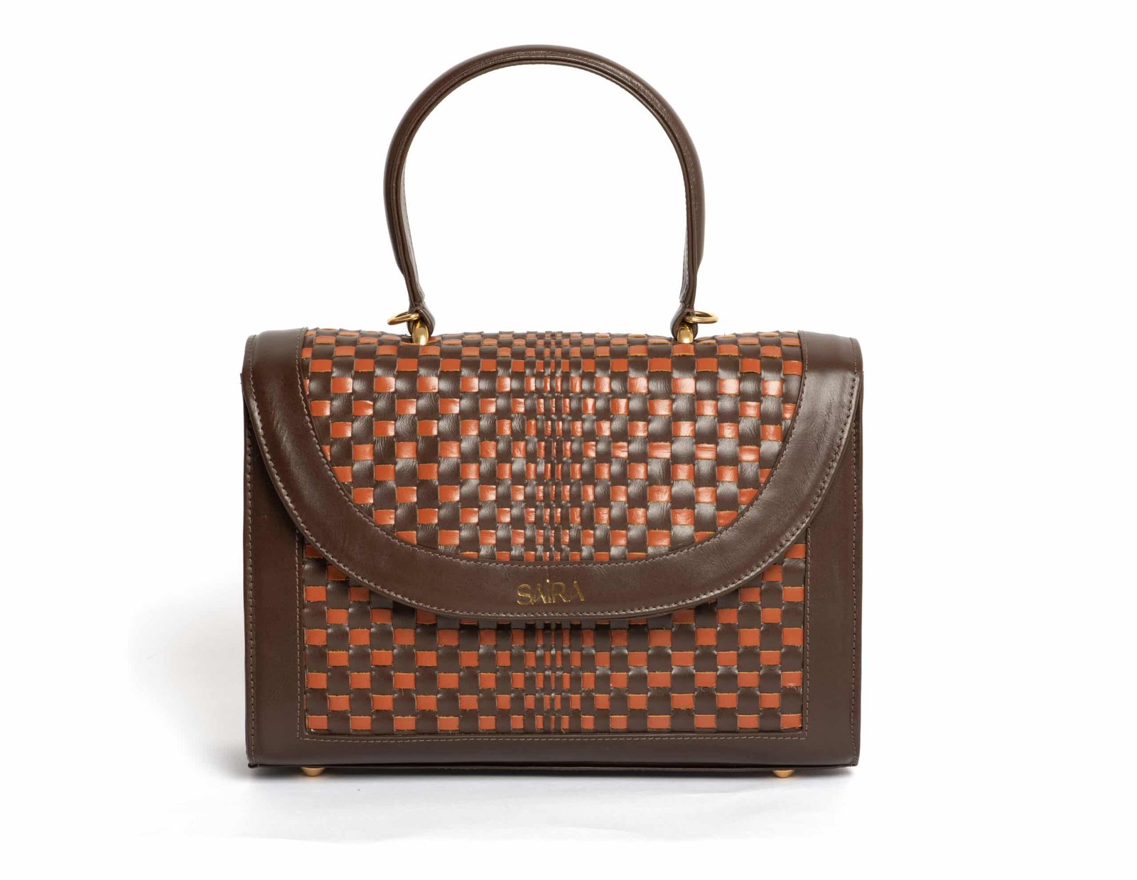 Bolsa Odete Weaving Café Caramelo