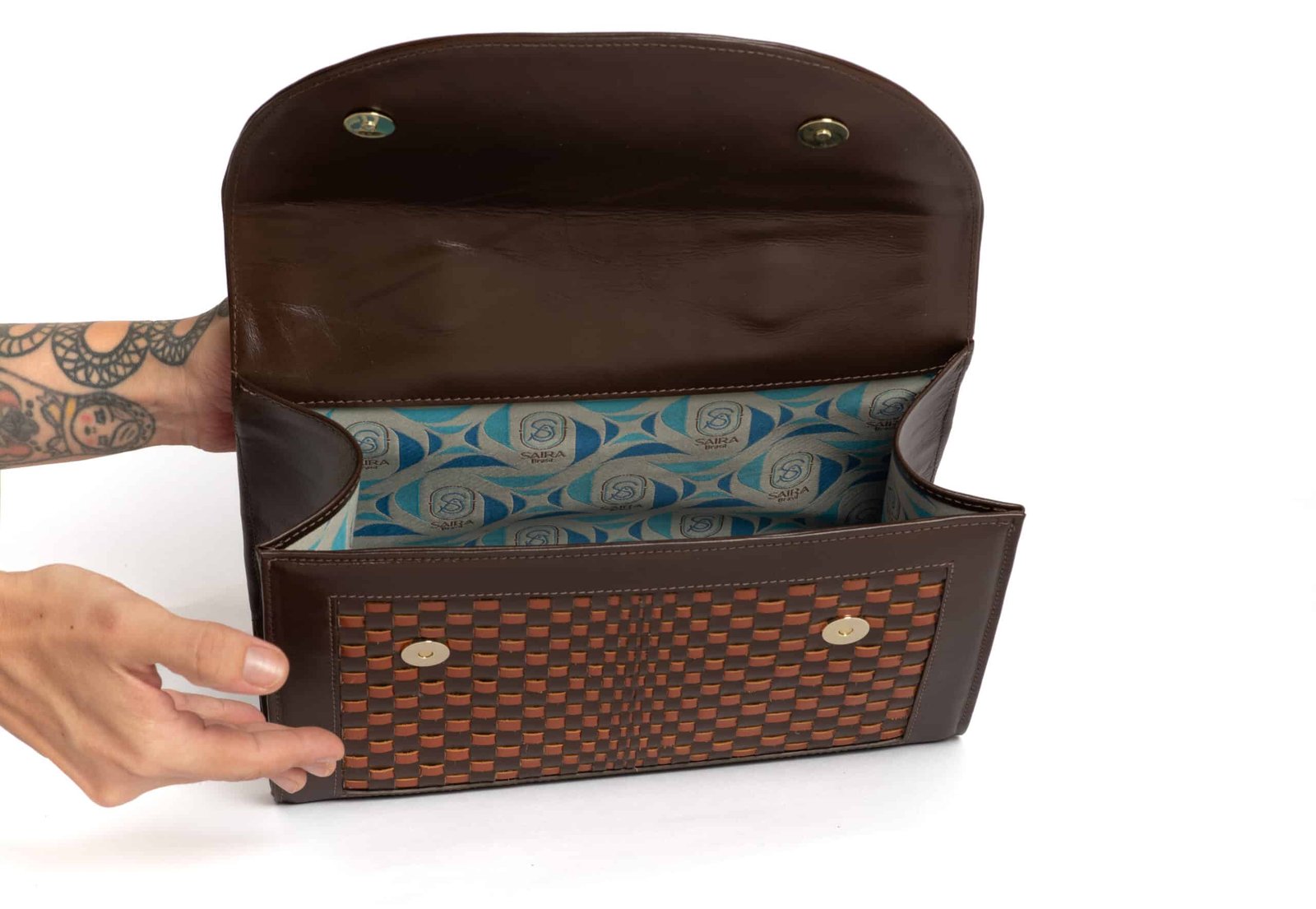 Bolsa Odete Weaving Café Caramelo - Image 4